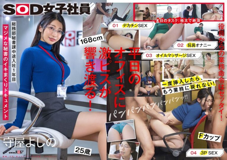 【1sdjs00312】 業務を抜け出してイキまくる秘書 デカチン 玩具オナニー オイルプレイ 3P 総務部秘書課 守屋よしの